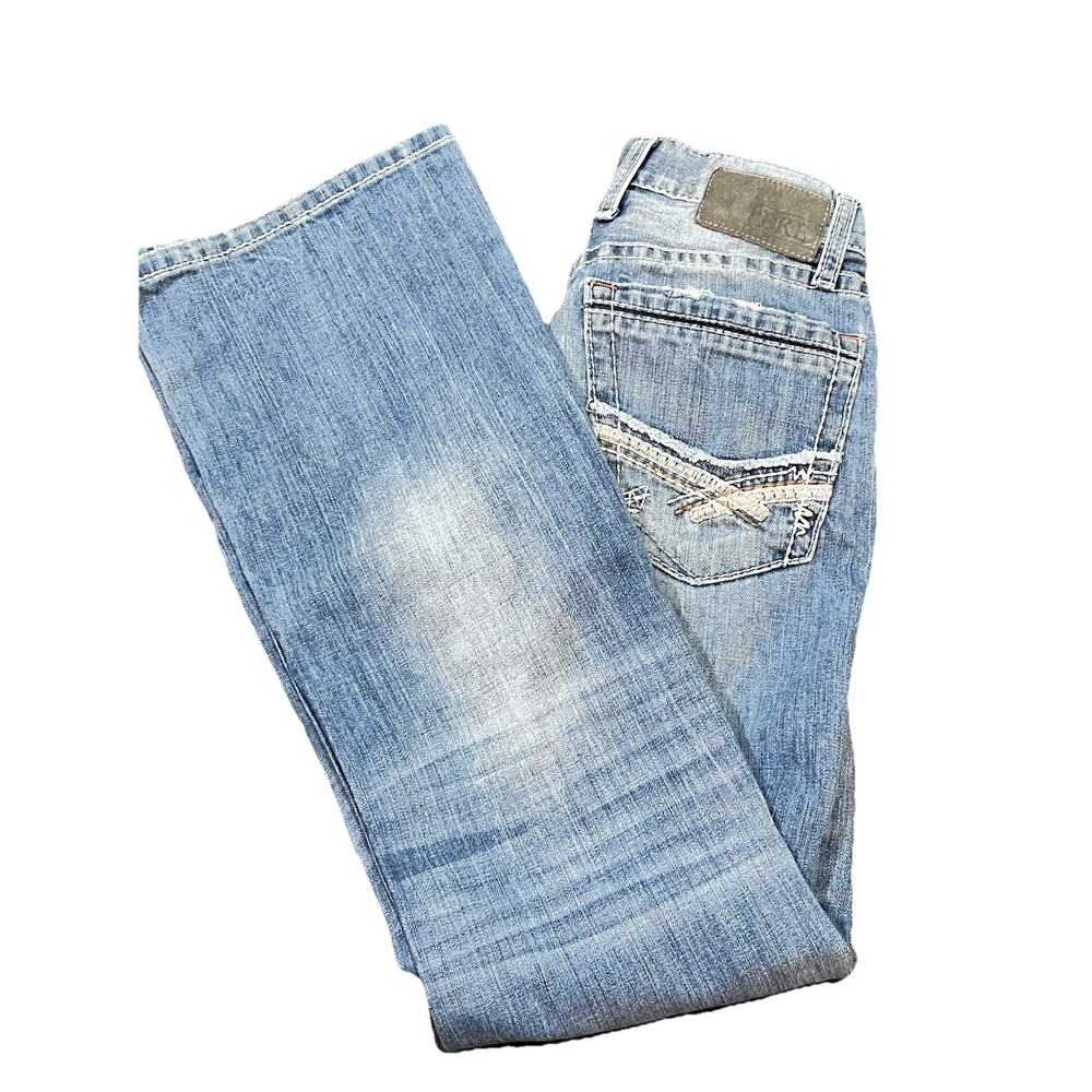 BKE Fulton Men’s Jeans Size 29R Bootcut Denim Contrast Stitching Vintage Y2K